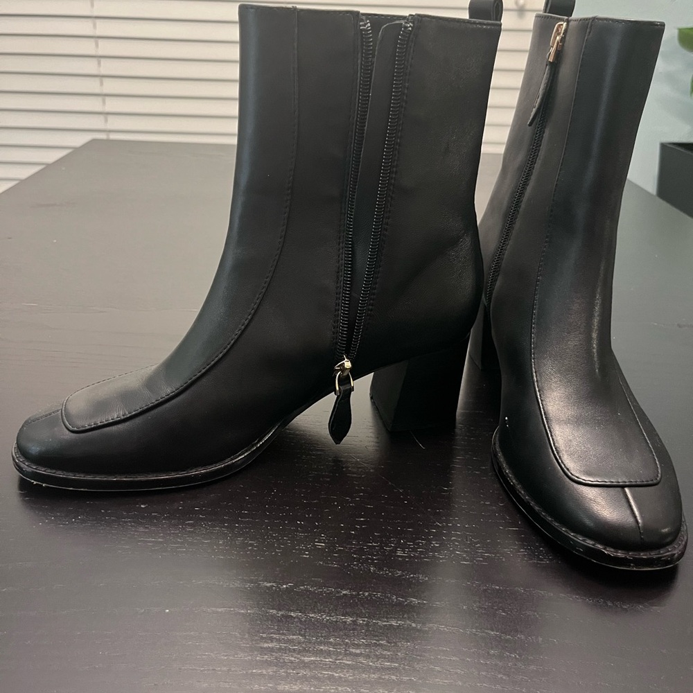 Talbots Black Leather Ankle Boots - 7.5
